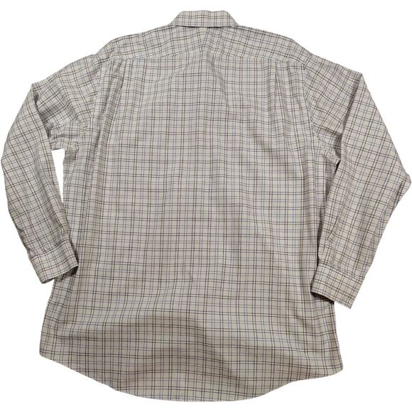 Nordstrom Men's Shop White Blue Button Up Shirt Traditional Fit Size 36 x 17.5 - Picture 7 of 8